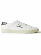 SAINT LAURENT - Court Classic Logo-Embroidered Leather Sneakers - White
