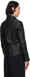 YOHJI YAMAMOTO Black Backlash Edition Calf Single Riders Leather Jacket