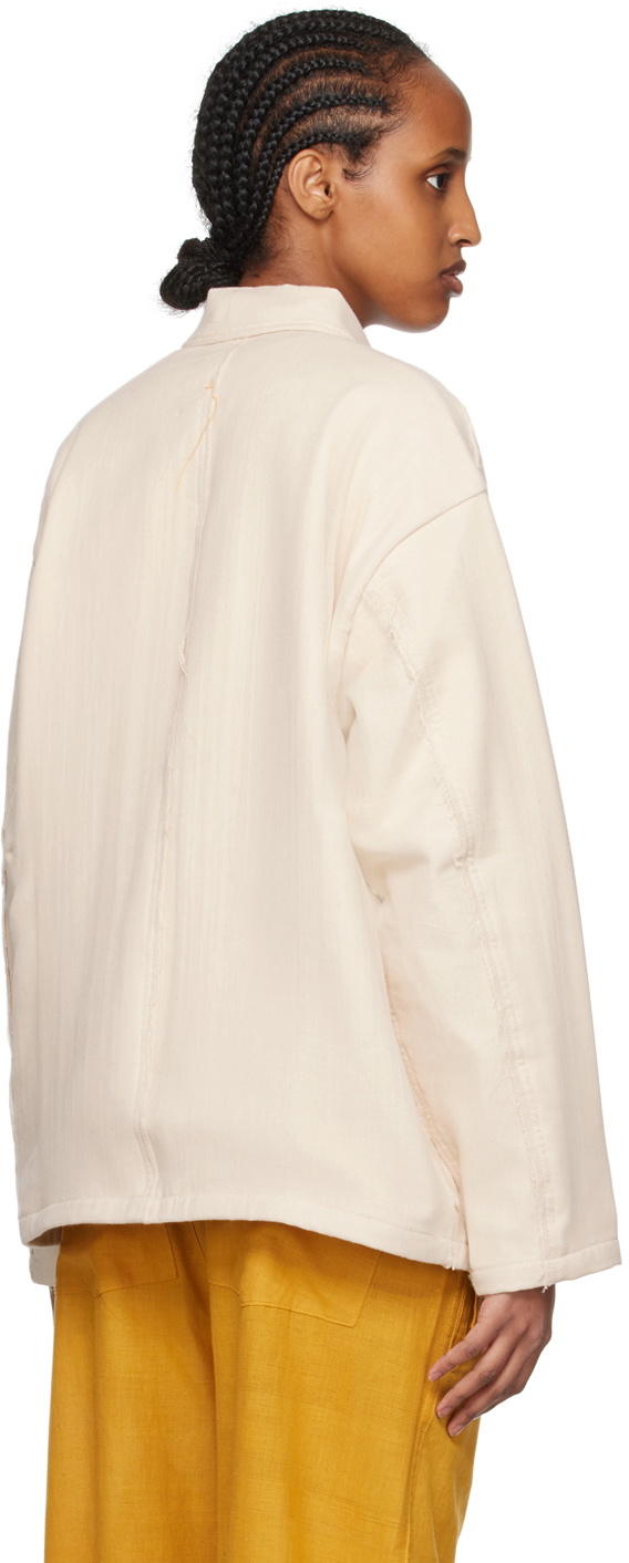 AIREI Off-White Raw Edge Jacket