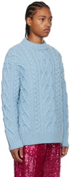 Dries Van Noten Blue Crewneck Sweater