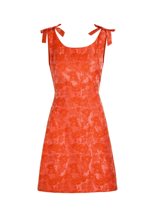 Photo: Sister Jane Neroli Floral-jacquard Woven Mini Dress Orange