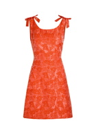 Sister Jane Neroli Floral-jacquard Woven Mini Dress Orange