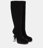 Nodaleto Angel S embellished velvet knee-high boots