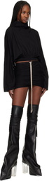 Rick Owens DRKSHDW Black Temple Cropped Hoodie