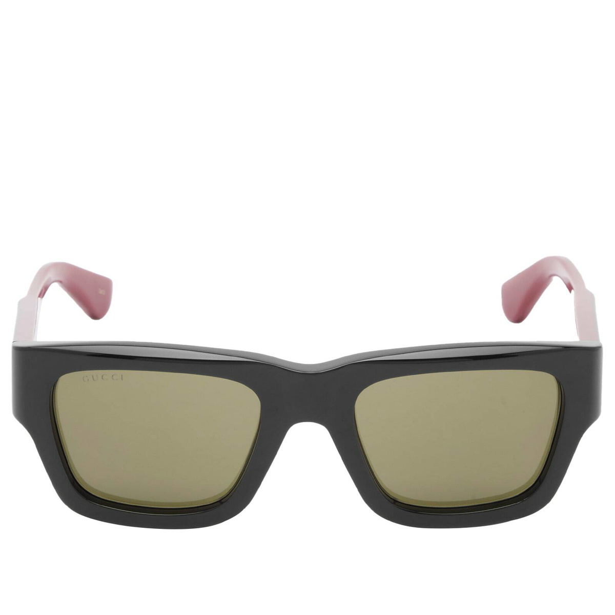 Gucci Men's Oblique Sunglasses in Black/Red/Green 