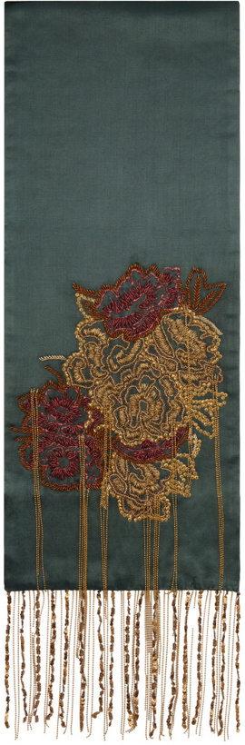 Photo: Dries Van Noten Khaki Silk Scarf