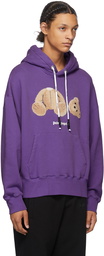 Palm Angels Purple Bear Hoodie