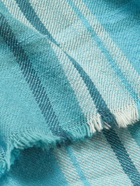 John Elliott - Hemi Frayed Checked Cotton-Flannel Shirt - Blue