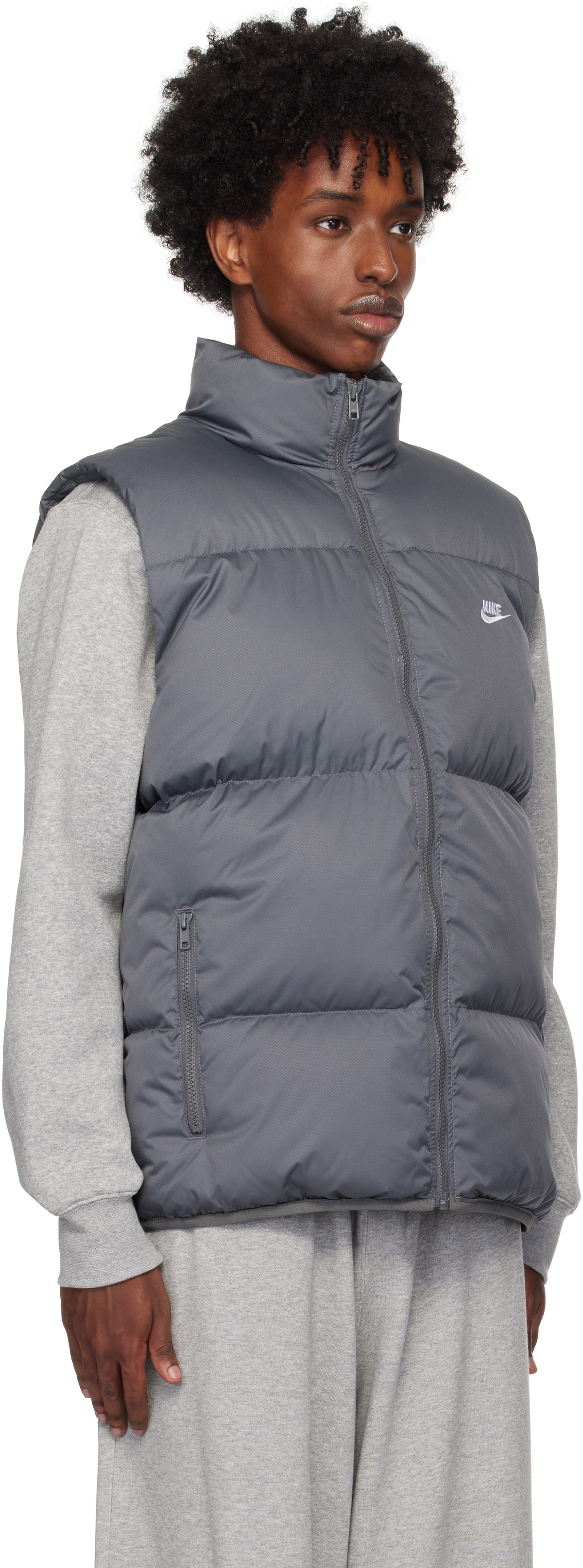 Nike Gray Sportswear Club Puffer Vest Nike