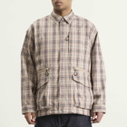 Comme des Garçons Homme Men's Check Triple Layer Jacket in Beige/Navy/Brown