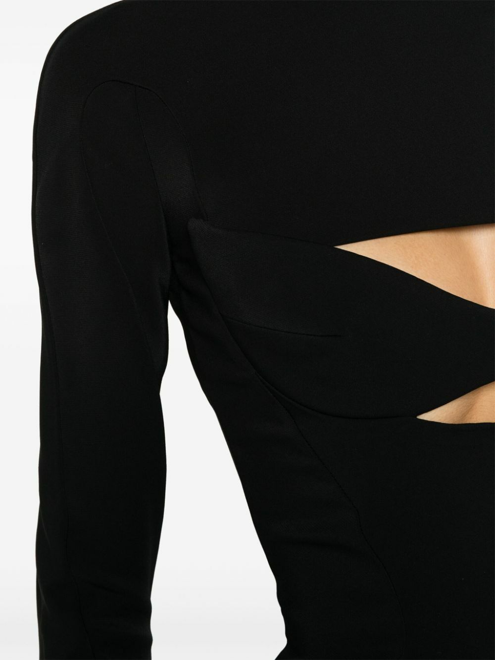 Mugler Black High-Neck Mini Dress Mugler