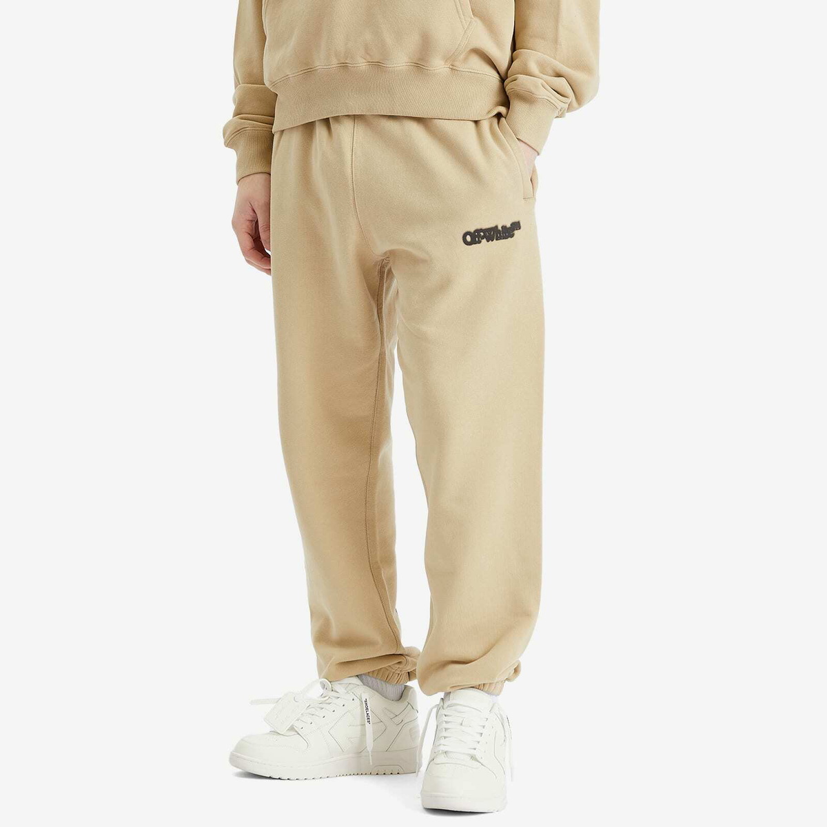 Off-White Men's Spray Arrow Cuffed Sweat Pants in Crème Brulee