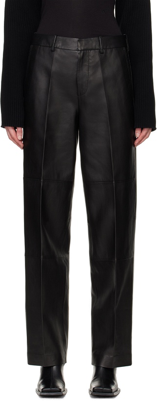 Photo: Helmut Lang Black Relaxed-Fit Leather Pants