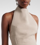 Magda Butrym Peplum floral-appliqué linen top