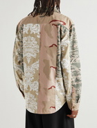 Marine Serre - Patchwork Printed Cotton-Ripstop and Twill Shirt - Neutrals