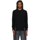 Simone Rocha Black Merino Lace Up Hem Sweater