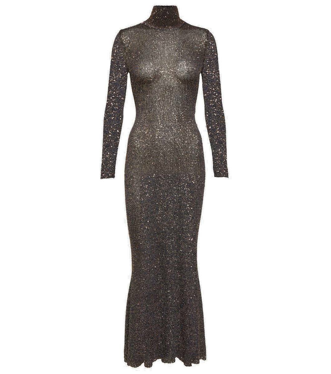 Balenciaga Sequined metallic knit maxi dress Balenciaga