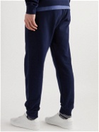 Altea - Tapered Logo-Embroidered Cotton-Jersey Sweatpants - Blue