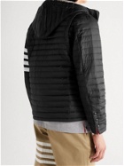 THOM BROWNE - Striped Quilted Shell Down Jacket - Black