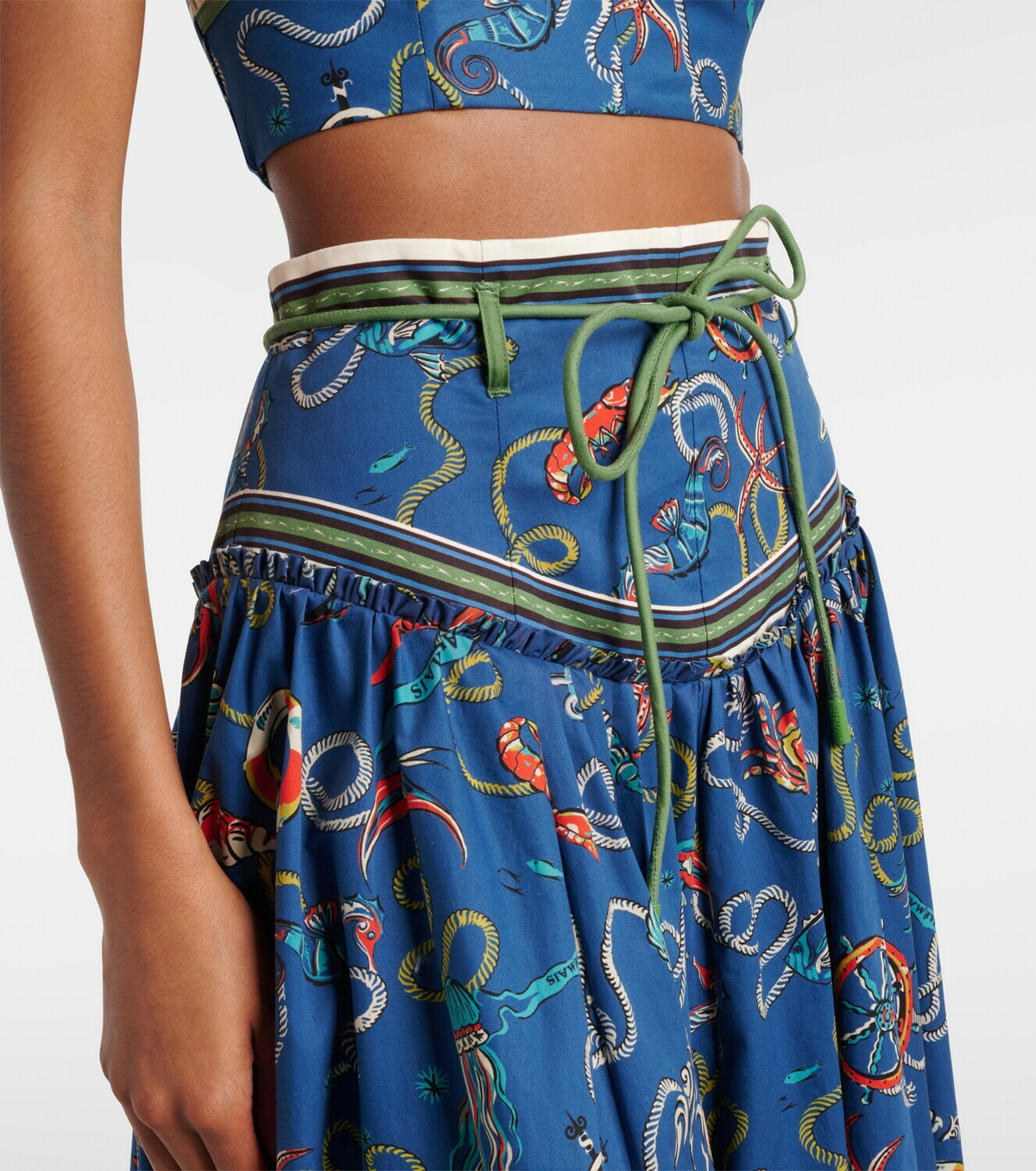 Alémais Cove printed cotton maxi skirt