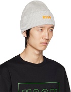 MSGM Gray Embroidered Logo Beanie