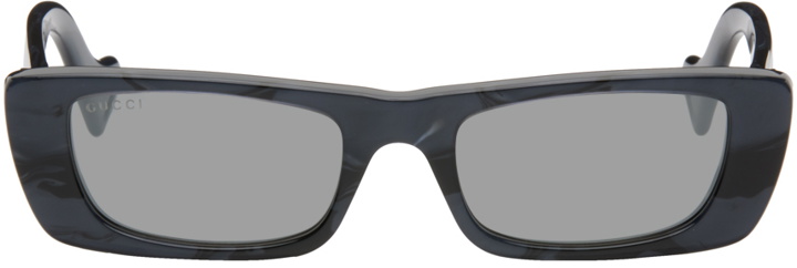 Photo: Gucci Gray Rectangular Sunglasses