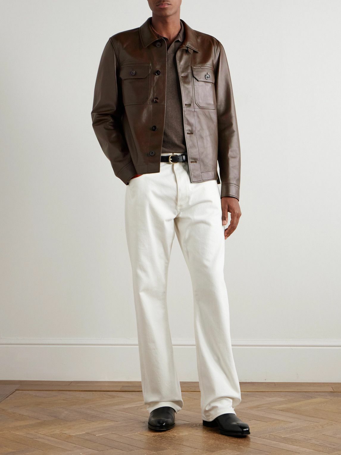 TOM FORD - Leather Jacket - Brown TOM FORD