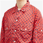 Beams Plus Men's Polka Dot Sports Shirt Jacket in Red