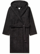 Bottega Veneta - Cotton-Terry Jacquard Hooded Robe - Brown