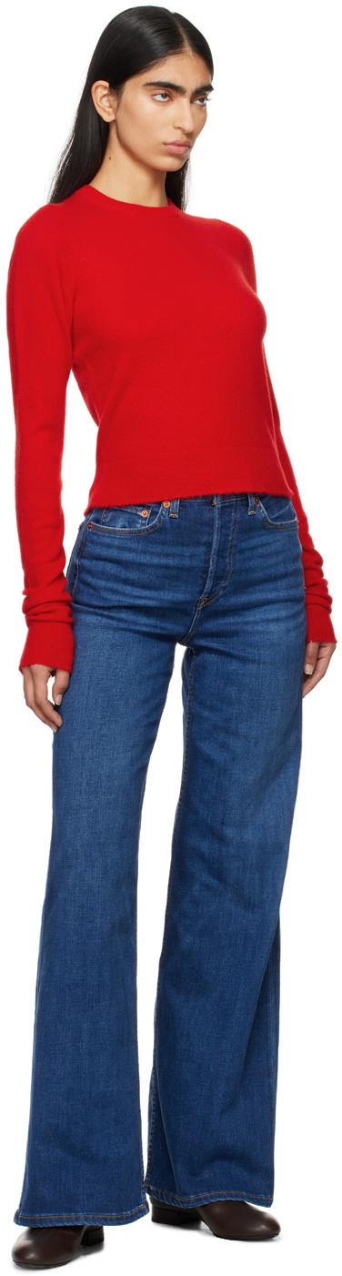 Re/Done Red Cashmere Crewneck Sweater