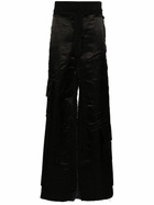 MLGA Black Layered Wide-Leg Trousers