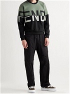 FENDI - Logo-Appliquéd Loopback Cotton-Blend Jersey Sweatshirt - Black