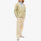 Dries Van Noten Men's Naffs Animal Print Cardigan in Grey