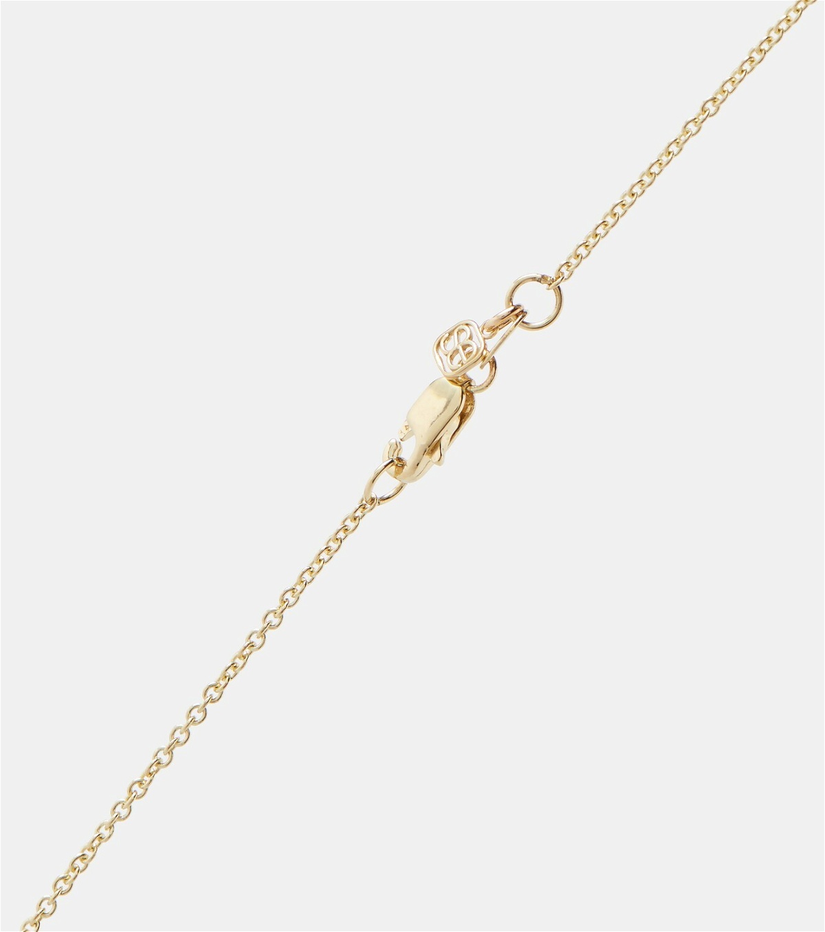 Sydney Evan Small Pavé Fringed 14kt gold necklace with diamonds