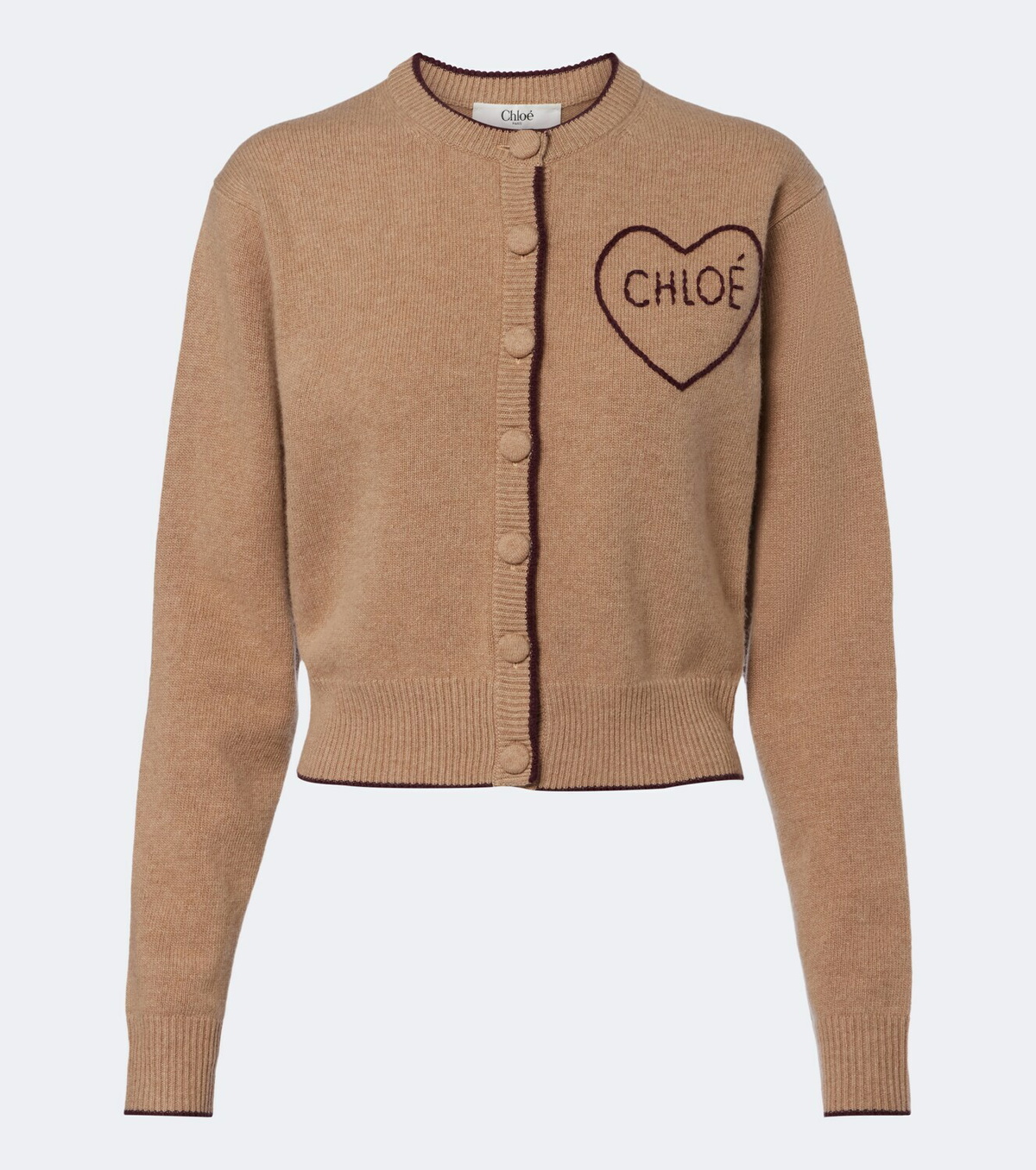 Chloé Logo wool and cashmere cardigan
