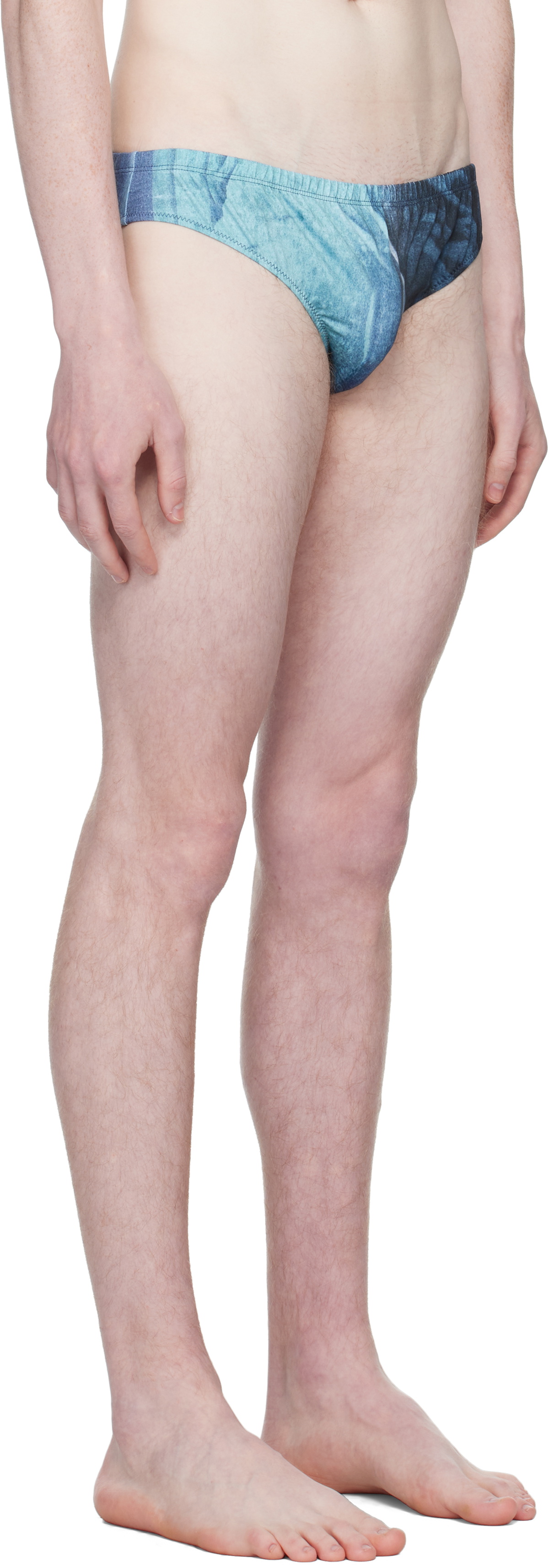 Jean Paul Gaultier Blue Printed Water Swim Briefs
