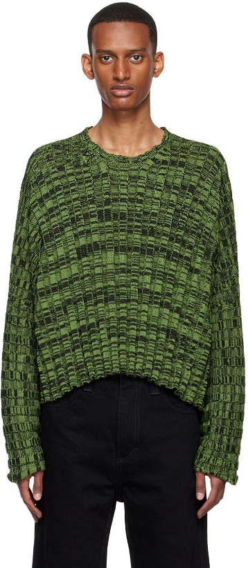 Photo: Eckhaus Latta Green Cotton Sweater