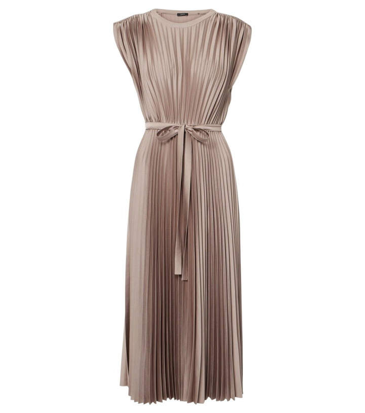 Photo: Joseph Volta belted plissé satin midi dress
