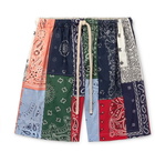 Loewe - Wide-Leg Patchwork Printed Cotton Drawstring Shorts - Men - Multi