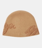Balenciaga Logo wool and cashmere beanie