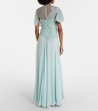 Costarellos Embellished silk-blend georgette gown