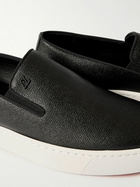Christian Louboutin - Boatissimo Cross-Grain Leather Slip-On Sneakers - Black