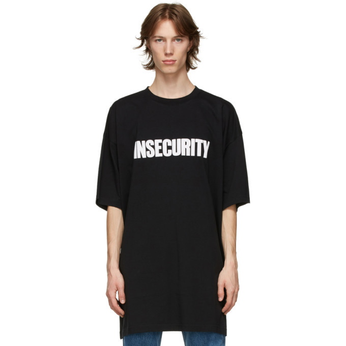 Photo: VETEMENTS Black Oversized Insecurity T-Shirt