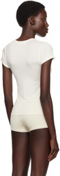 ÉTERNE Off-White Fitted Crewneck Short Sleeve T-shirt