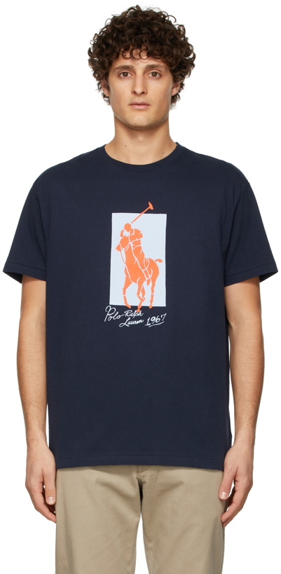 Photo: Polo Ralph Lauren Navy Pony Graphic T-Shirt