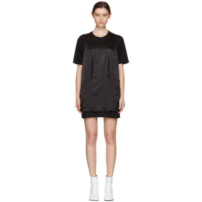 MM6 Maison Margiela Jersey Dress in Black/Grey