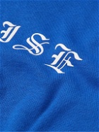 PARADISE - Logo-Print Cotton-Blend Jersey Hoodie - Blue