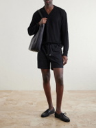 Mr P. - Straight-Leg Cotton Drawstring Shorts - Black