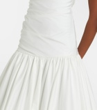 Self-Portrait Gathered cotton-blend maxi dress