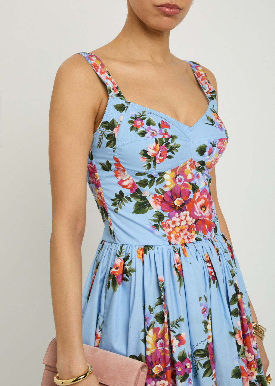 Dolce & Gabbana Floral-print Cotton-poplin Maxi Dress Multicoloured 1